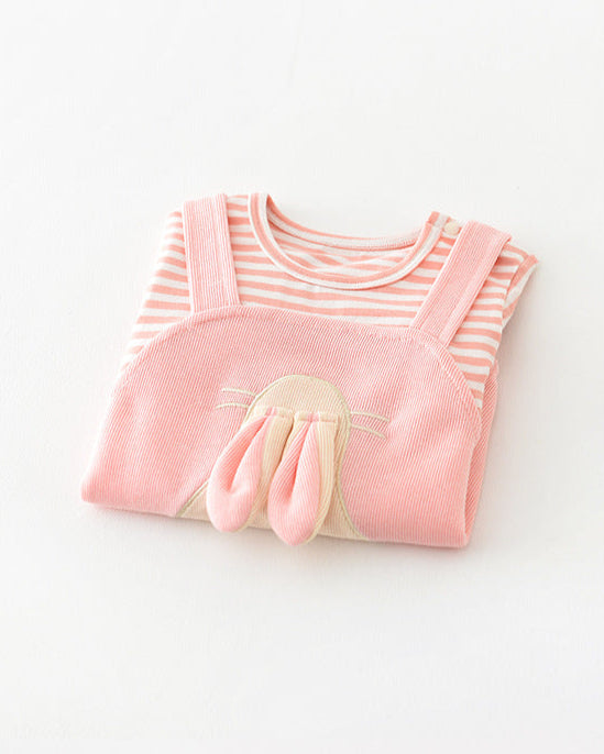 Rabbit Pattern False Two Pieces Baby Romper