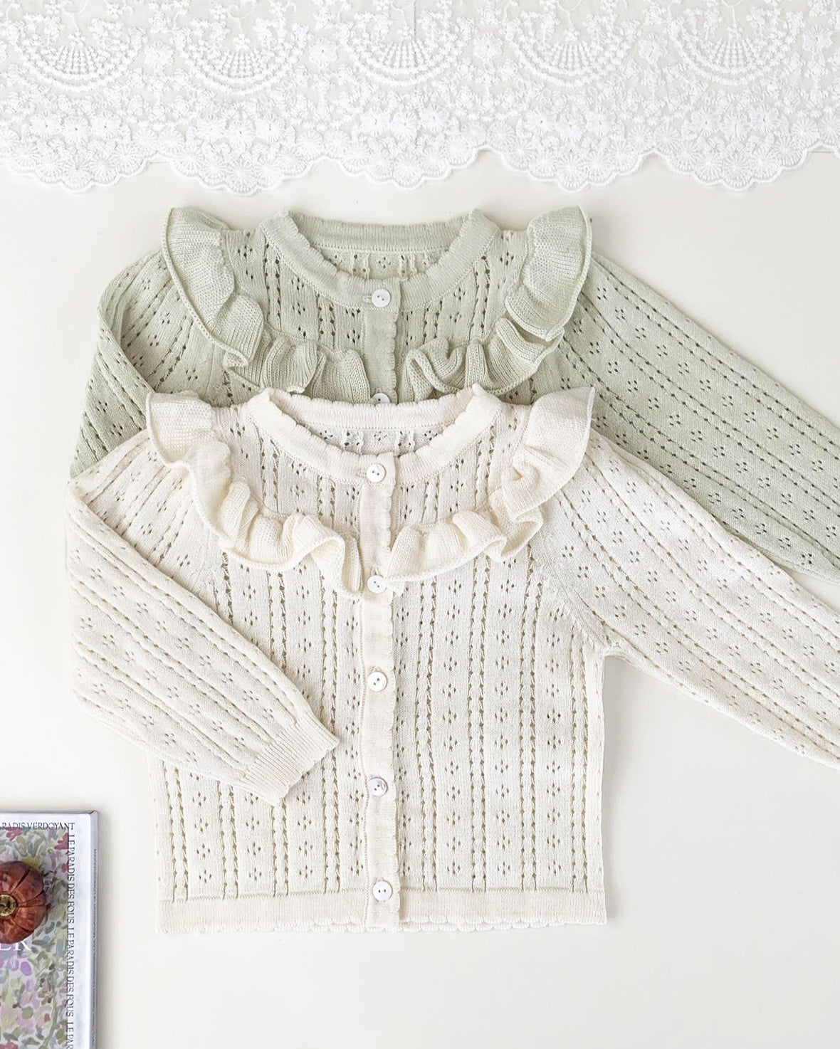 Sweet Hollowed-out Baby Girl Sweater Cardigan