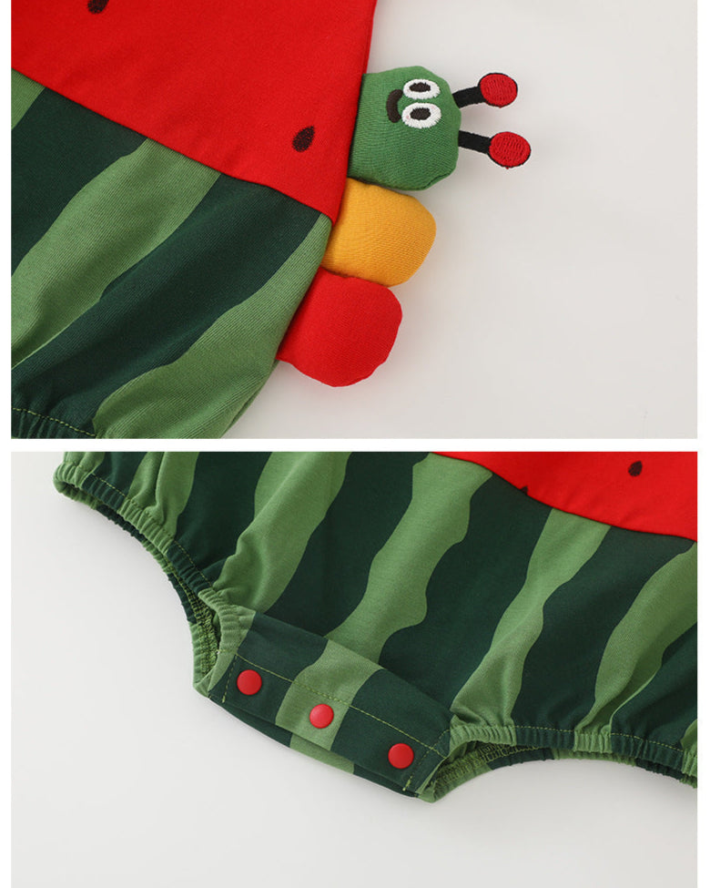 Watermelon Pattern Short Sleeve Baby Romper/Socks