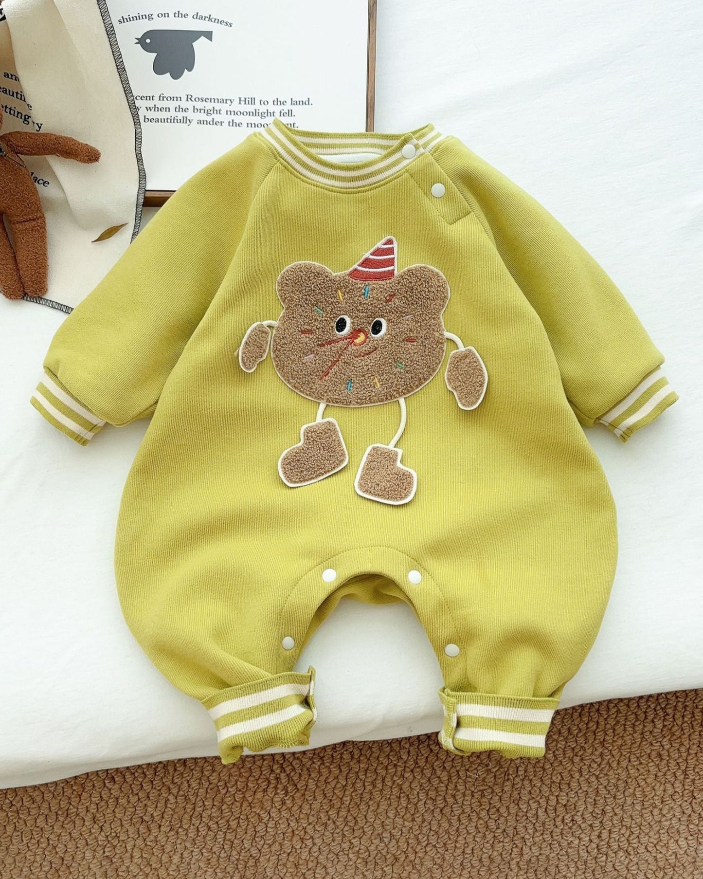 Doll Decor Long Sleeve Baby Jumpsuits