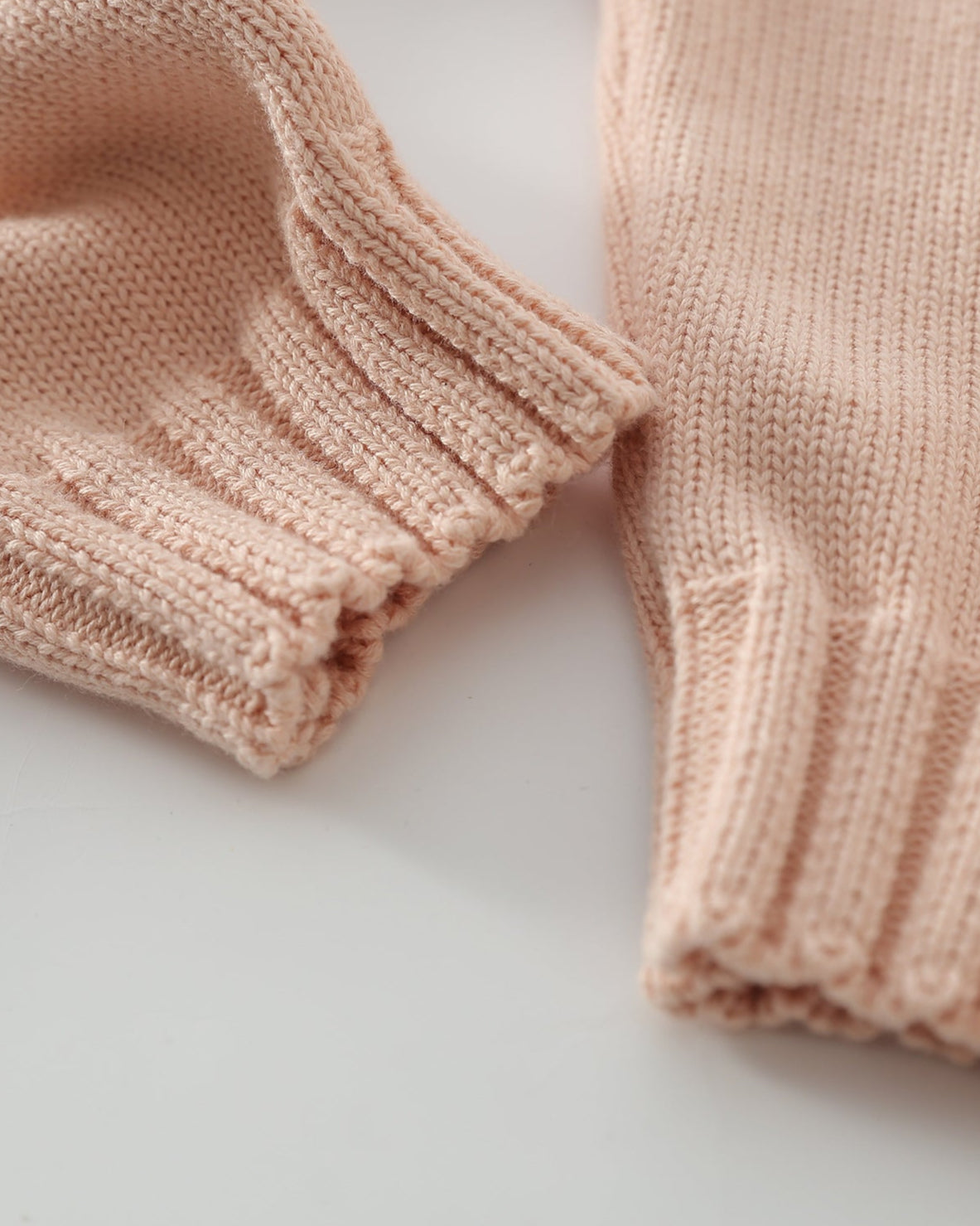 Ruffled Buttoned Knitted Long Sleeve Baby Jumpsuits