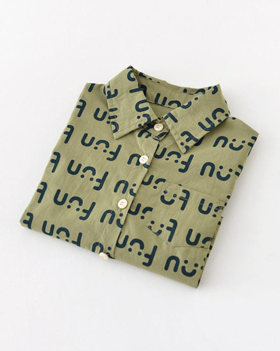 Smile Letter Printed Baby Long Sleeve Shirt