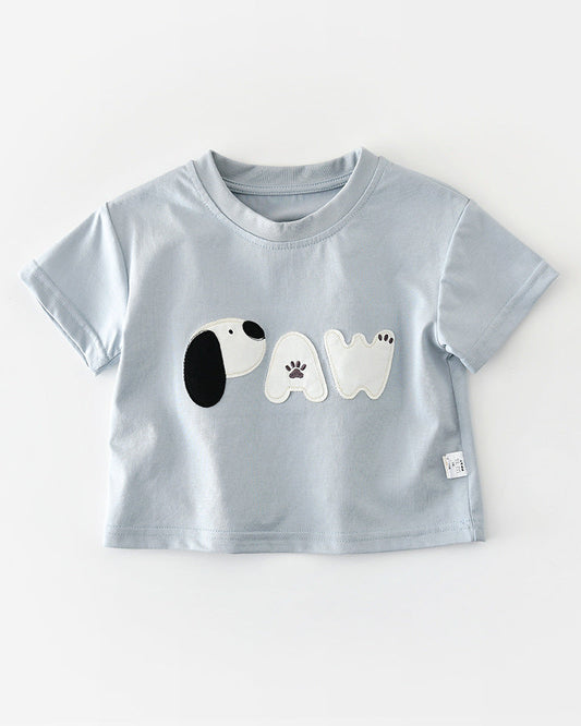 Paw Letter Baby Short Sleeve Tee
