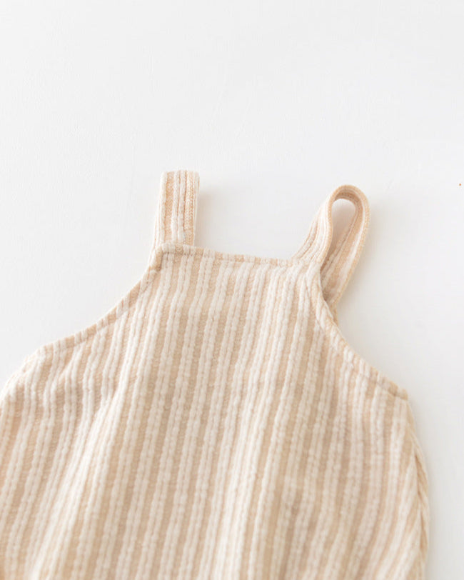 2pcs Bear Banana Pattern Baby Tee&Romper Set