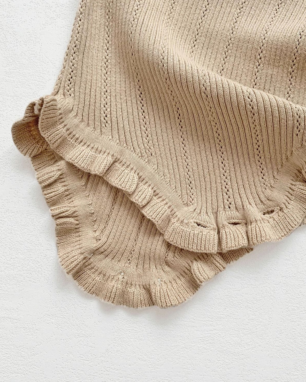Buttoned Lace Collar Knitted Long Sleeve Baby Romper