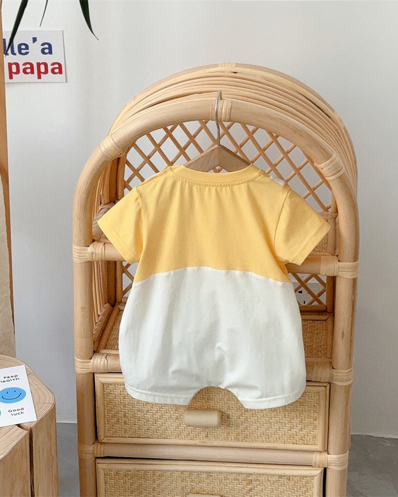 Duck Pattern Short Sleeve Baby Jumpsuits