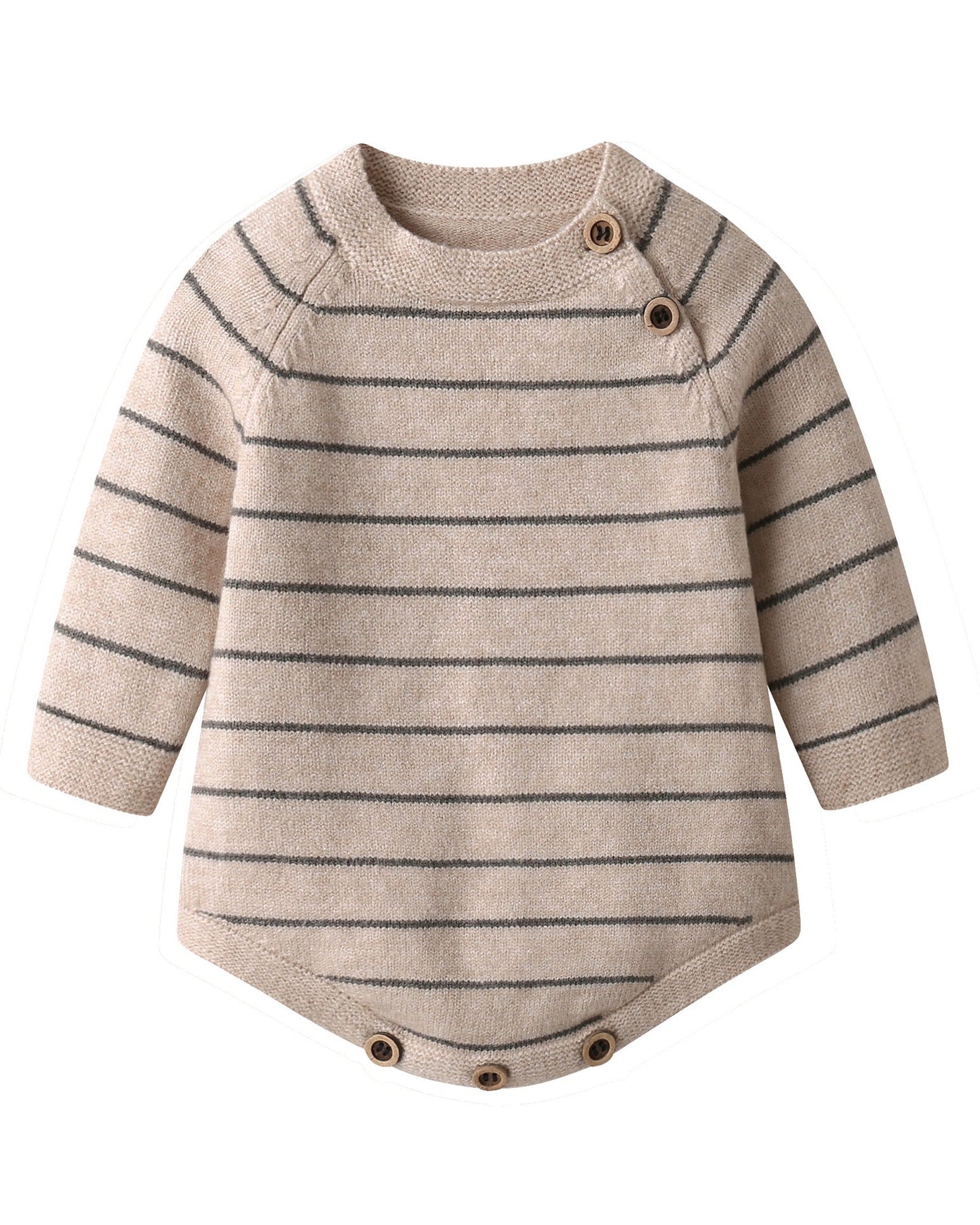 Striped Knitted Baby Romper Jumpsuits 2pcs Set
