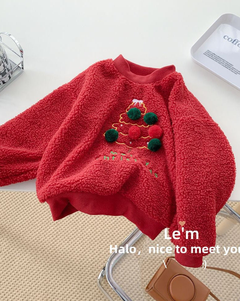 Christmas Pattern Fleece Baby Hoodie