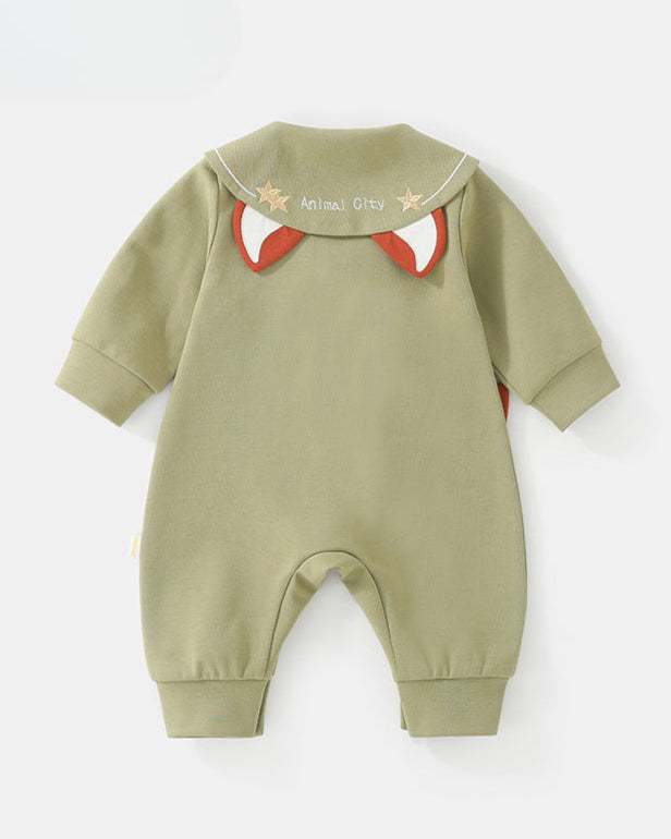 Fox Pattern Long Sleeve Baby Jumpsuits
