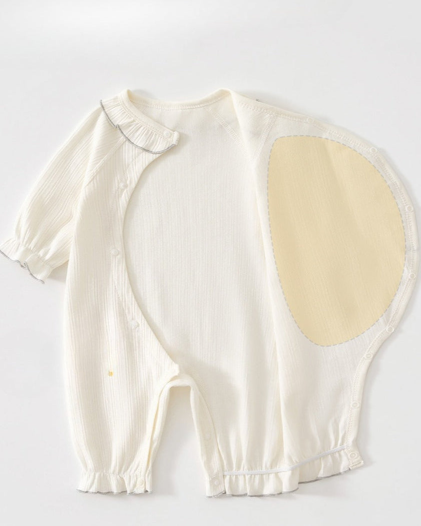 Cotton Ruffled Design Long Sleeve Baby Jumpsuits