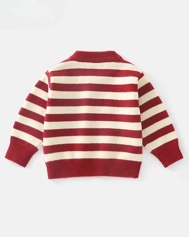 Christmas Decor Striped Knitted Baby Sweater