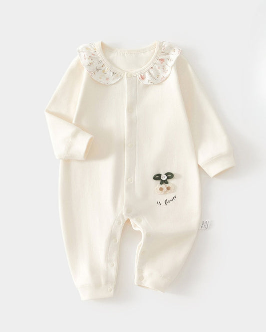 Cotton Apple Decor Long Sleeve Baby Jumpsuits
