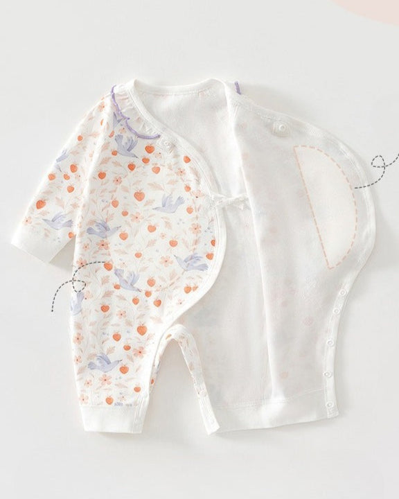 Bird Strawberry Pattern Cotton Baby Jumpsuits