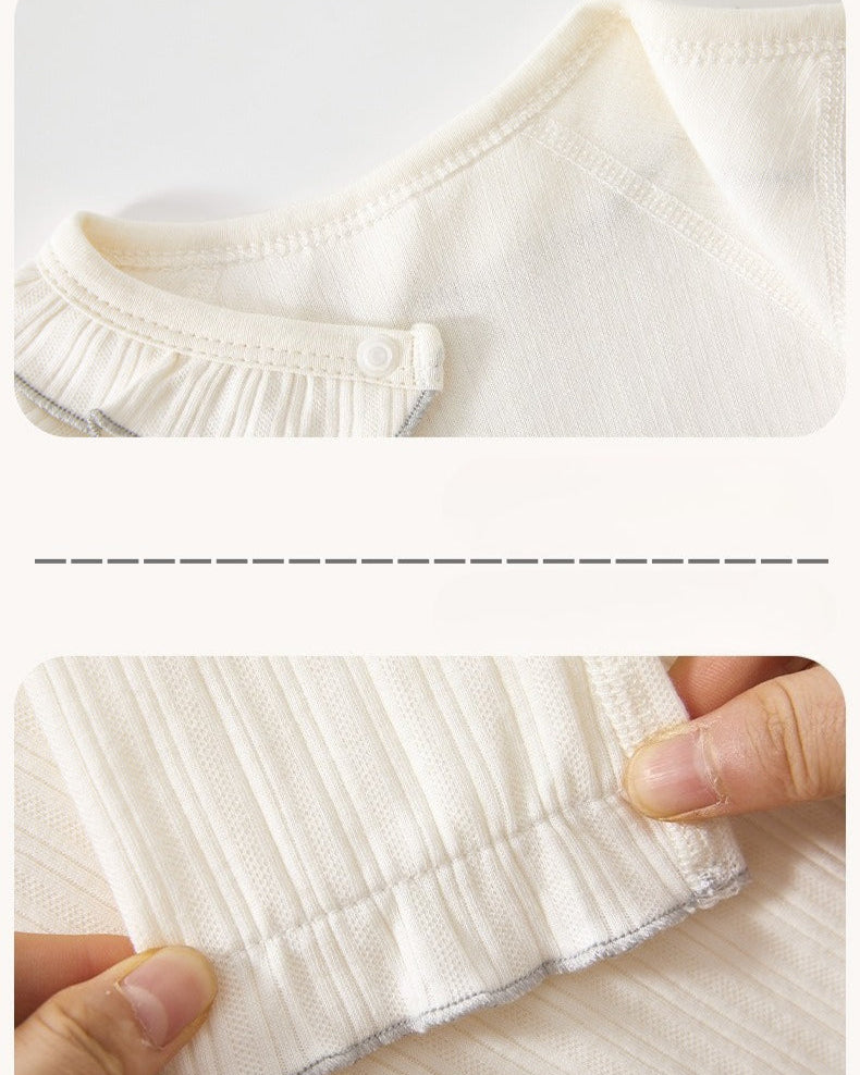 Cotton Ruffled Design Long Sleeve Baby Jumpsuits