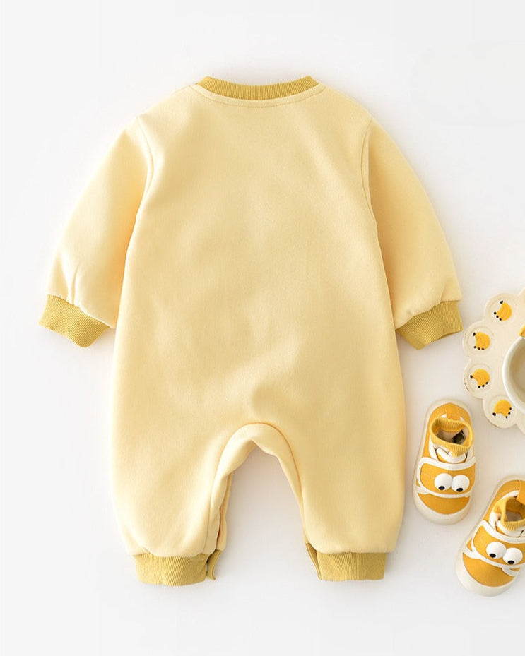 Cartoon Banana Decor Long Sleeve Baby Jumpsuits