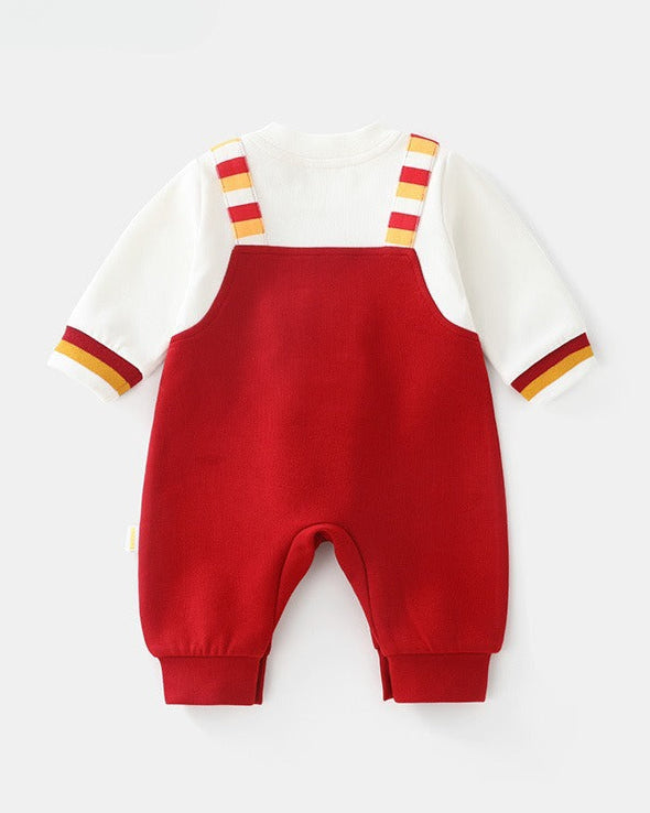 French Fries Decor Long Sleeve Baby Jumpsuits