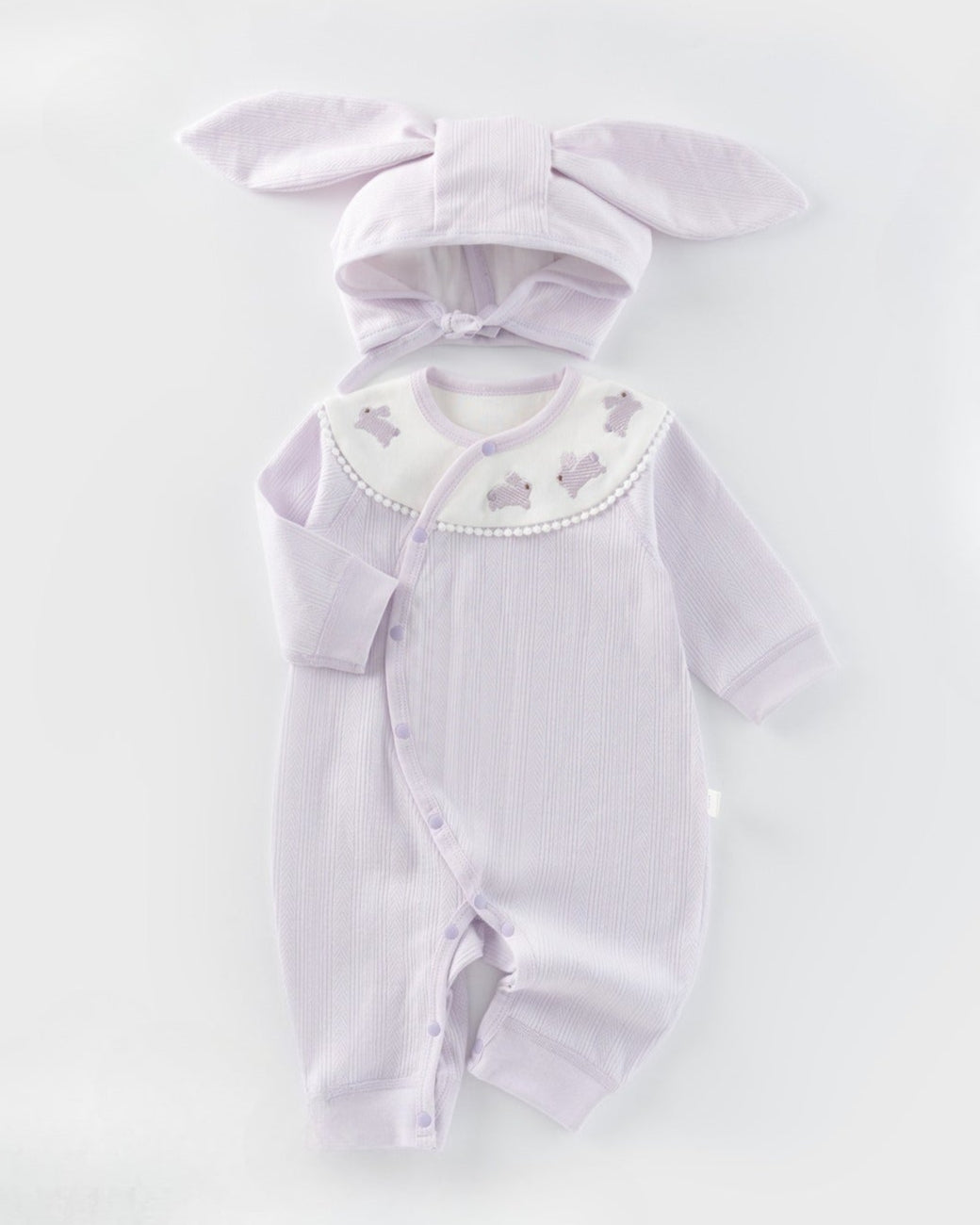 Purple Rabbit Cotton Long Sleeve Baby Jumpsuits