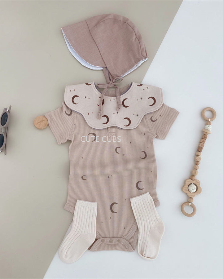 Modal Soft Short Sleeve Moon Baby Romper Set