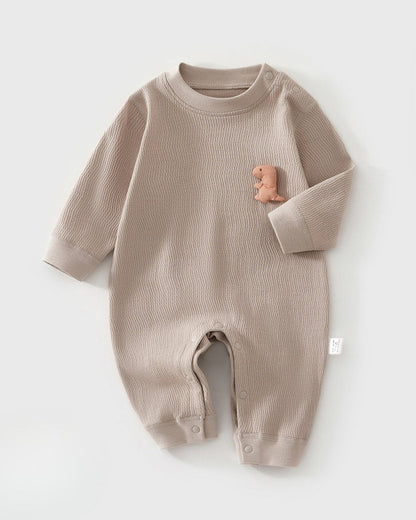 Cotton Solid Color Toy Long Sleeve Baby Jumpsuits