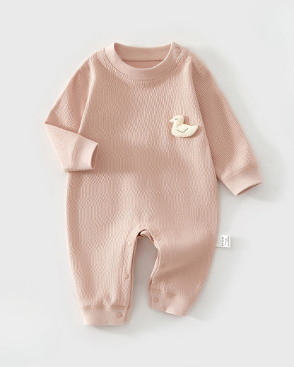 Cotton Solid Color Toy Long Sleeve Baby Jumpsuits