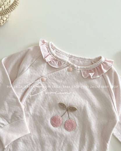 Cherry Printed Cotton Baby Jumpsuits/Romper/Jacket