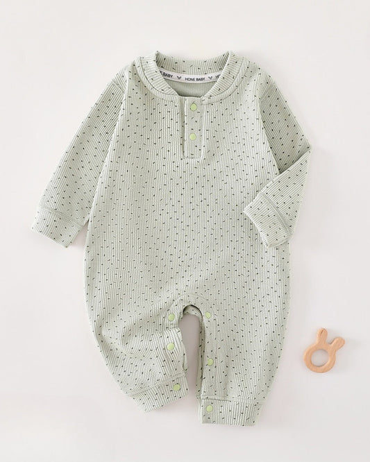 Dot Printed Soft Long Sleeve Baby Jumpsuits