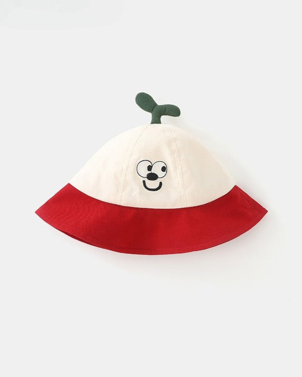 Cartoon Apple Pattern Short Sleeve Baby Jumpsuits Hat Bag