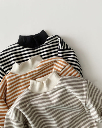 Striped Casual Long Sleeve Baby Pullover Hoodie
