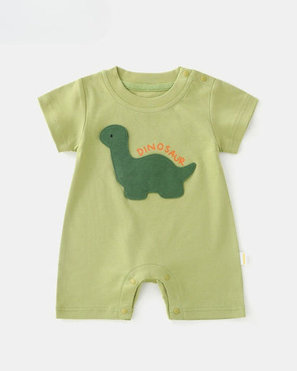 Dinosaur Pattern Cotton Short Sleeve Baby Jumpsuits