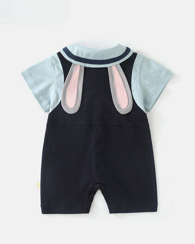 Rabbit Ear Decor Short Sleeve Baby Jumpsuits