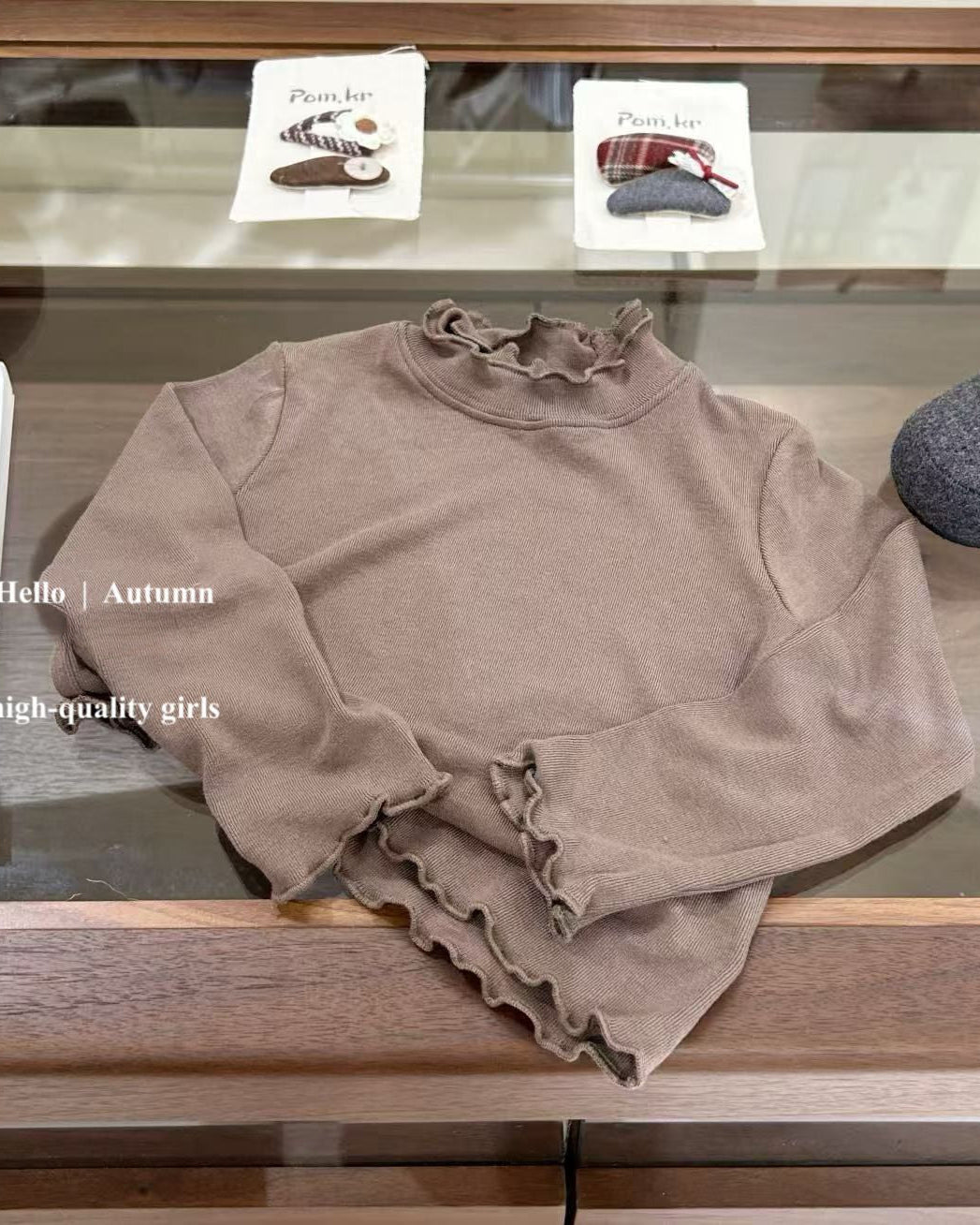 Soft Cotton Solid Color Baby Girl Long Sleeve Shirt