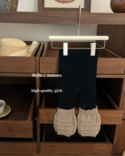 Knitted Socks Decor Baby Leggings Pants