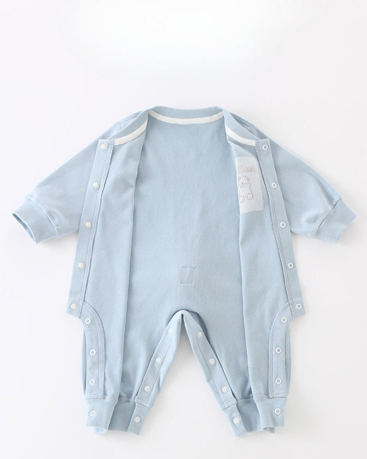 Bear Rabbit Tie Decor Long Sleeve Baby Jumpsuits