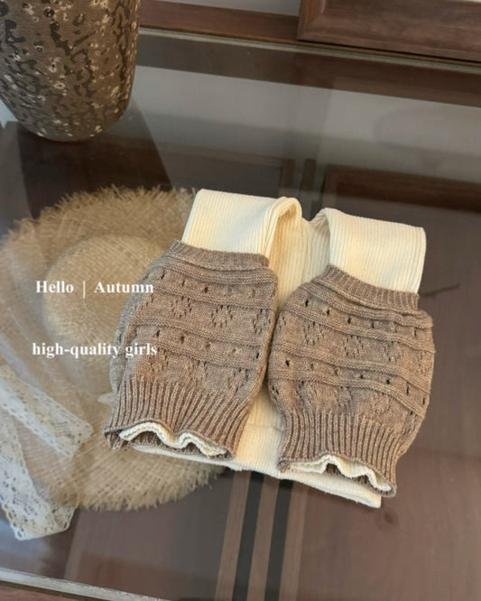 Knitted Socks Decor Baby Leggings Pants