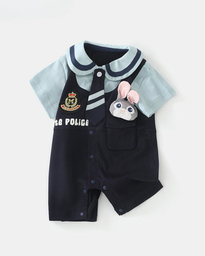 Rabbit Ear Decor Short Sleeve Baby Jumpsuits