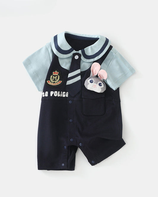 Rabbit Ear Decor Short Sleeve Baby Jumpsuits
