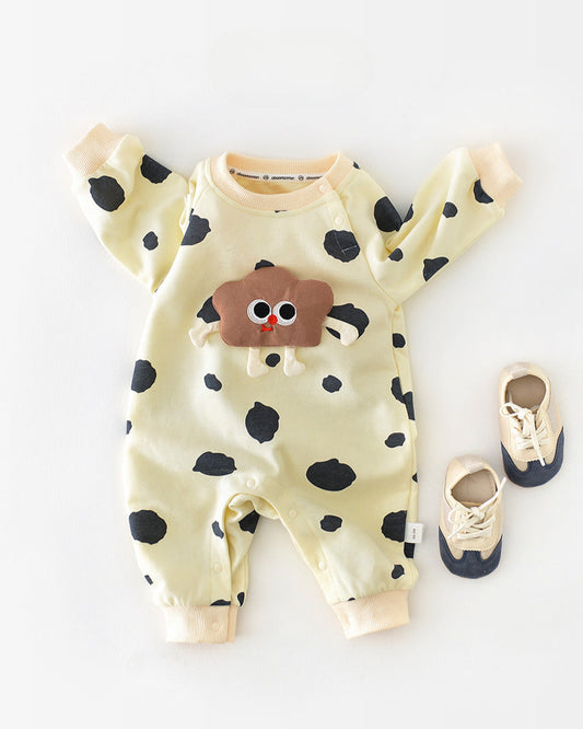 Toy Decor Spot Printed Long Sleeve Baby Jumpsuits