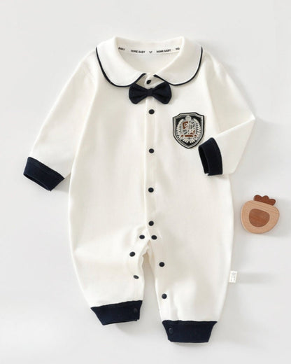 Gentleman Bow Tie Cotton Baby Jumpsuits