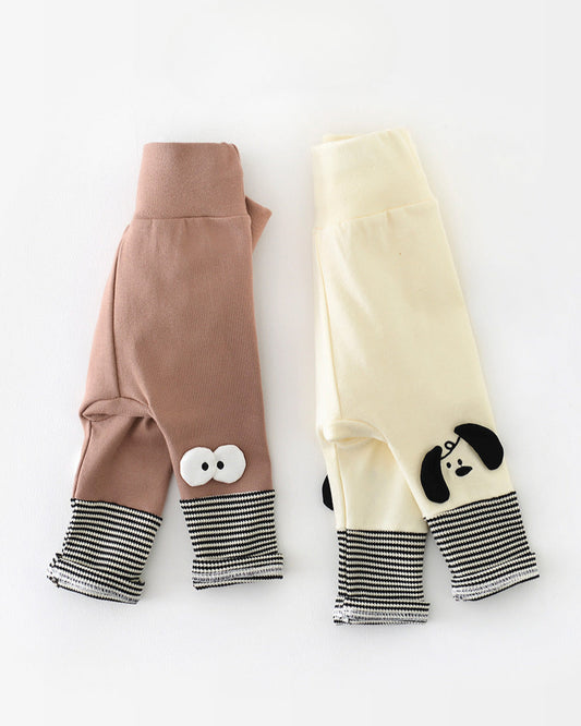 Color Black Cartoon Baby High Waisted Pants
