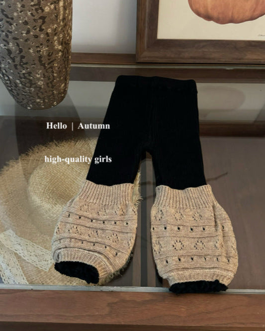 Knitted Socks Decor Baby Leggings Pants
