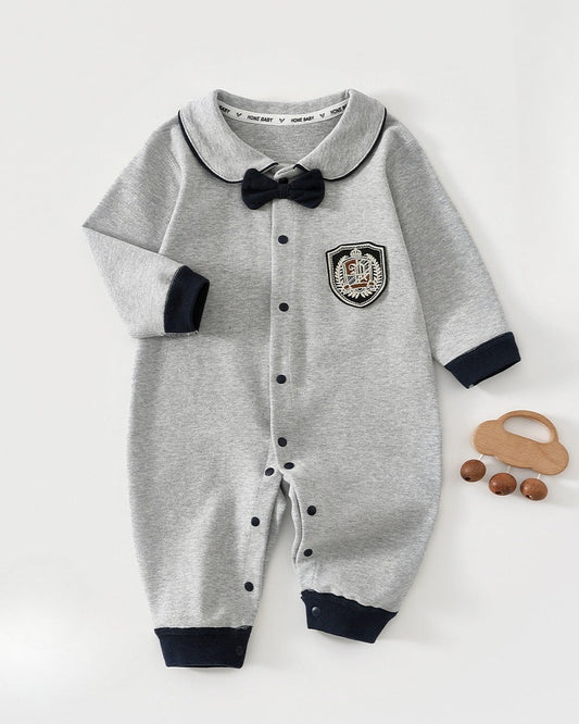 Gentleman Bow Tie Cotton Baby Jumpsuits