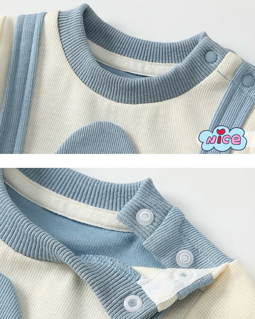 Shark Pattern Long Sleeve Baby Jumpsuits