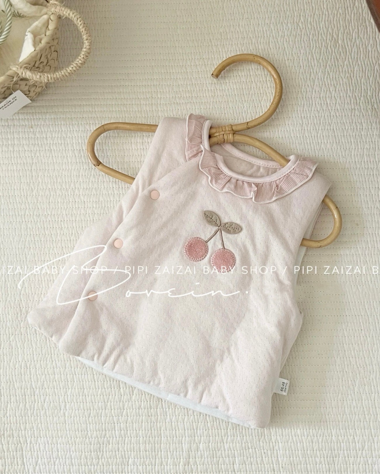 Cherry Printed Cotton Baby Jumpsuits/Romper/Jacket