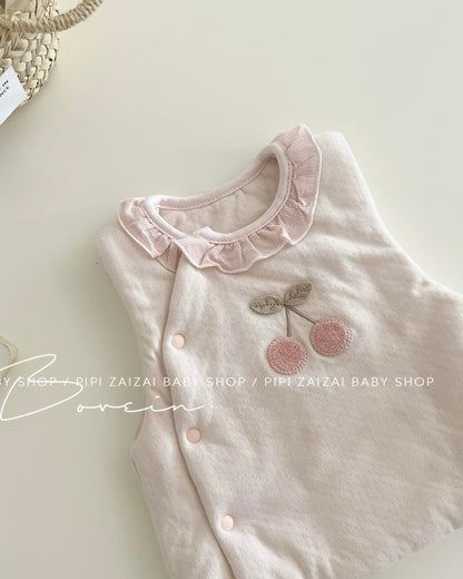 Cherry Printed Cotton Baby Jumpsuits/Romper/Jacket