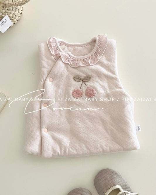 Cherry Printed Cotton Baby Jumpsuits/Romper/Jacket