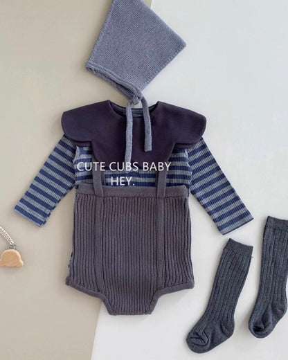 Modal Cotton Striped Long Sleeve Baby Jumpsuits Romper Pants