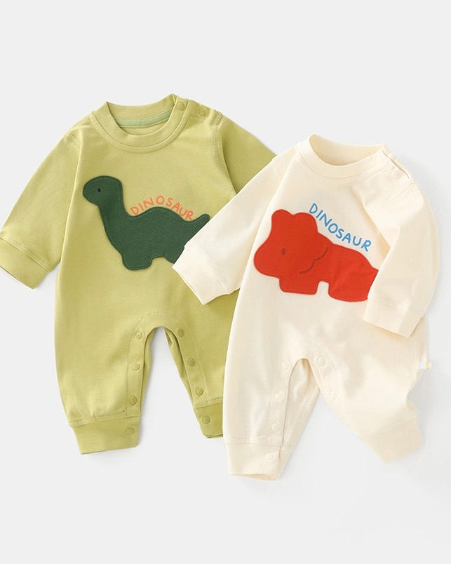 Dinosaur Letter Long Sleeve Baby Jumpsuits