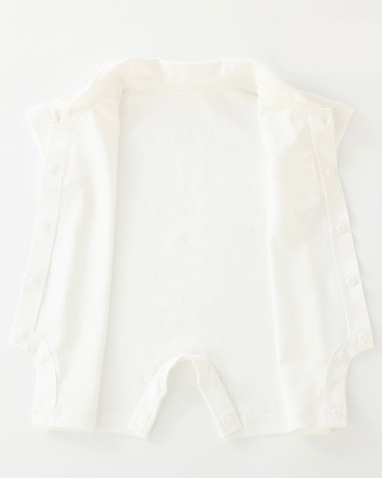 Bear Tie Decor Short Sleeve Baby Jumpsuits