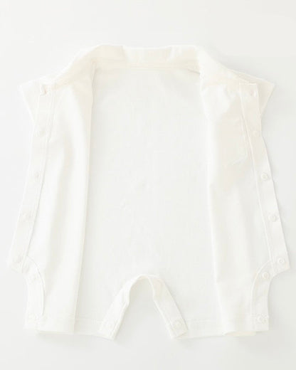 Bear Tie Decor Short Sleeve Baby Jumpsuits