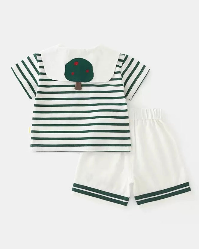 Tree Star Striped Baby Jumpsuits/2pcs Set